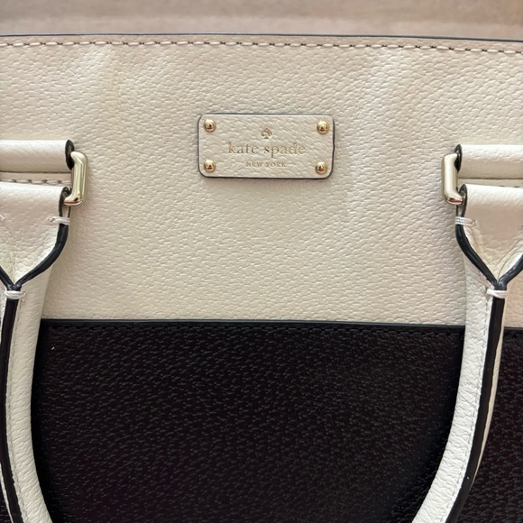 Kate Spade grove street Lana  Black and Cream Women's Bag leather nwt - Picture 2 of 14